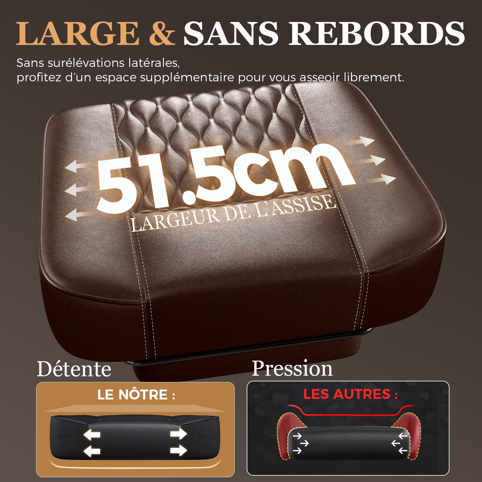 GTPLAYER Chaise Gaming, Ergonomique Fauteuil de Bureau, Siège tournant et réglable en Hauteur à accoudoirs synchronisés, Coussin Lombaire, Coussin pour la Tête et Supporte 150 kg, Cuir, Brun Rétro