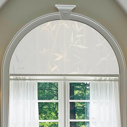 Miniatura 5 de Autotech Park Película de ventana arqueada personalizada precortada, diseño de bambú, hasta 34 pulgadas de diámetro y 20 pulgadas de altura