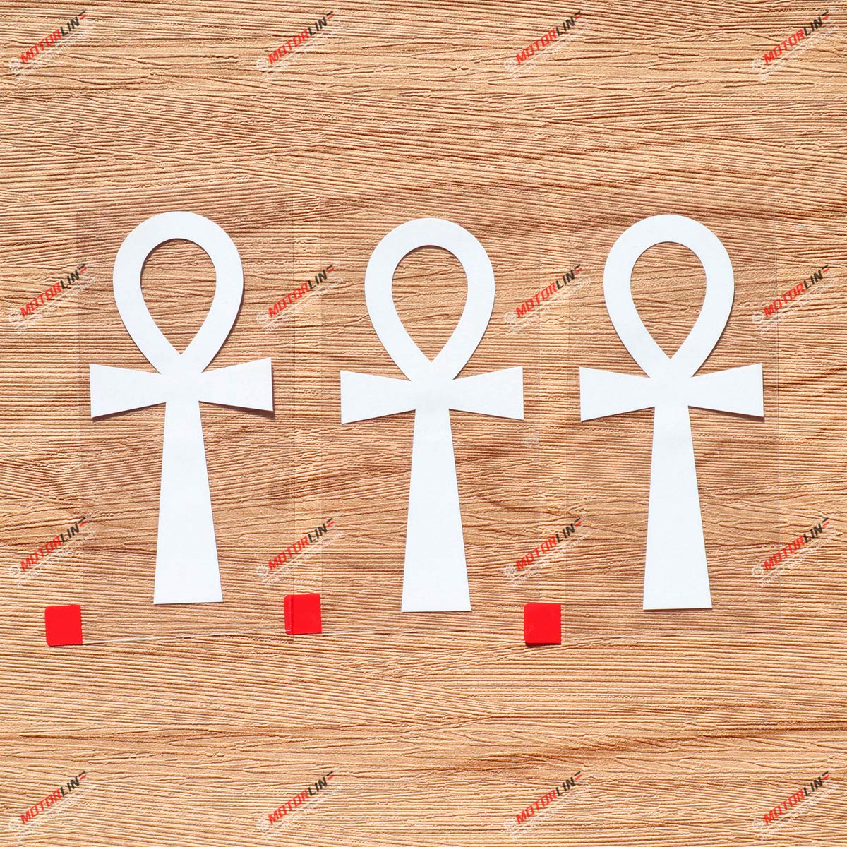 Ankh Coptic Cross Egyptian Egypt Vinyl Decal Sticker - 3 Pack White, 4 Inches - No Background for Car Boat Laptop Cup