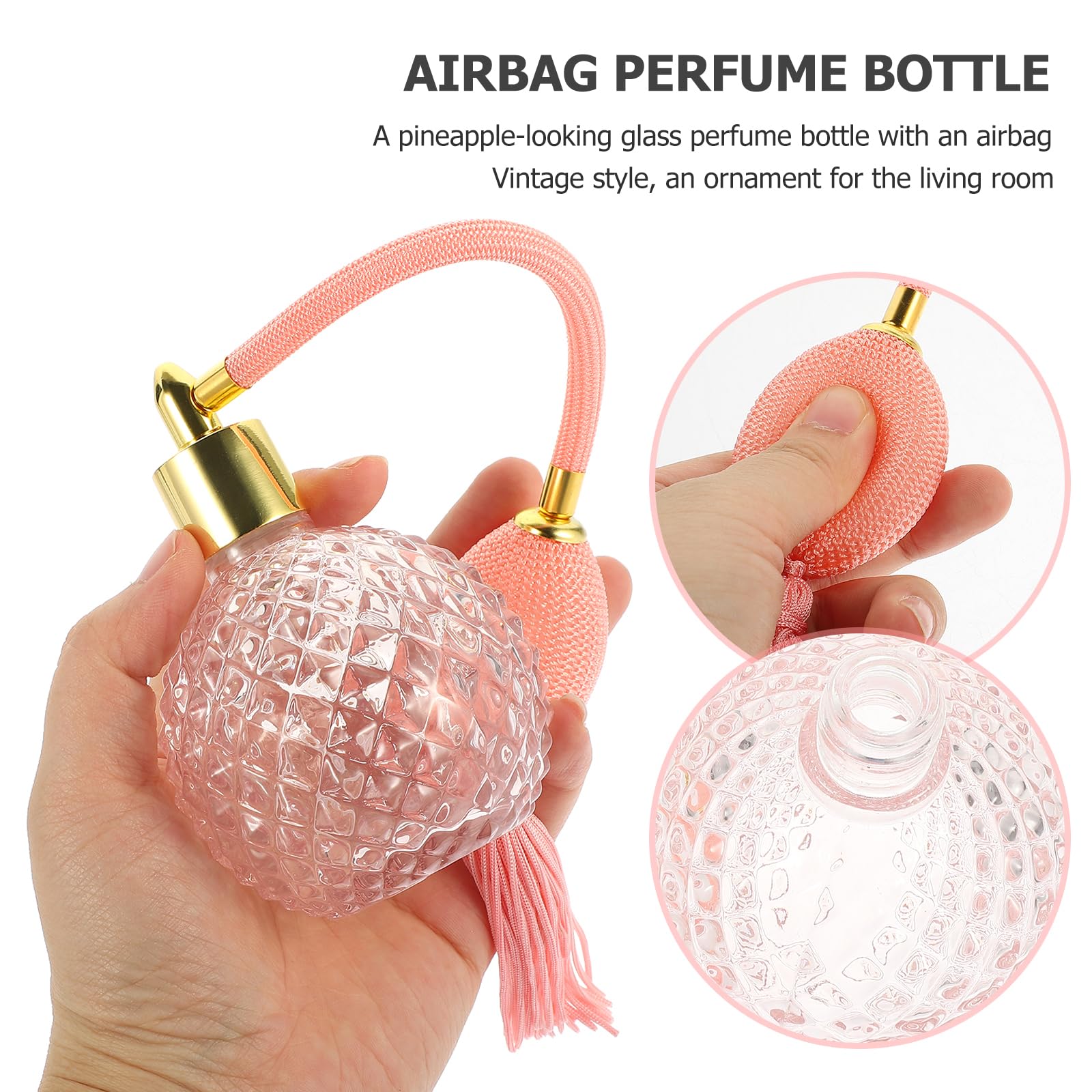 Leisurealeaneag 3 set Vintage Lege Glas Parfum Fles met Lange Verstuiver Spray Pomp 100ml Roze