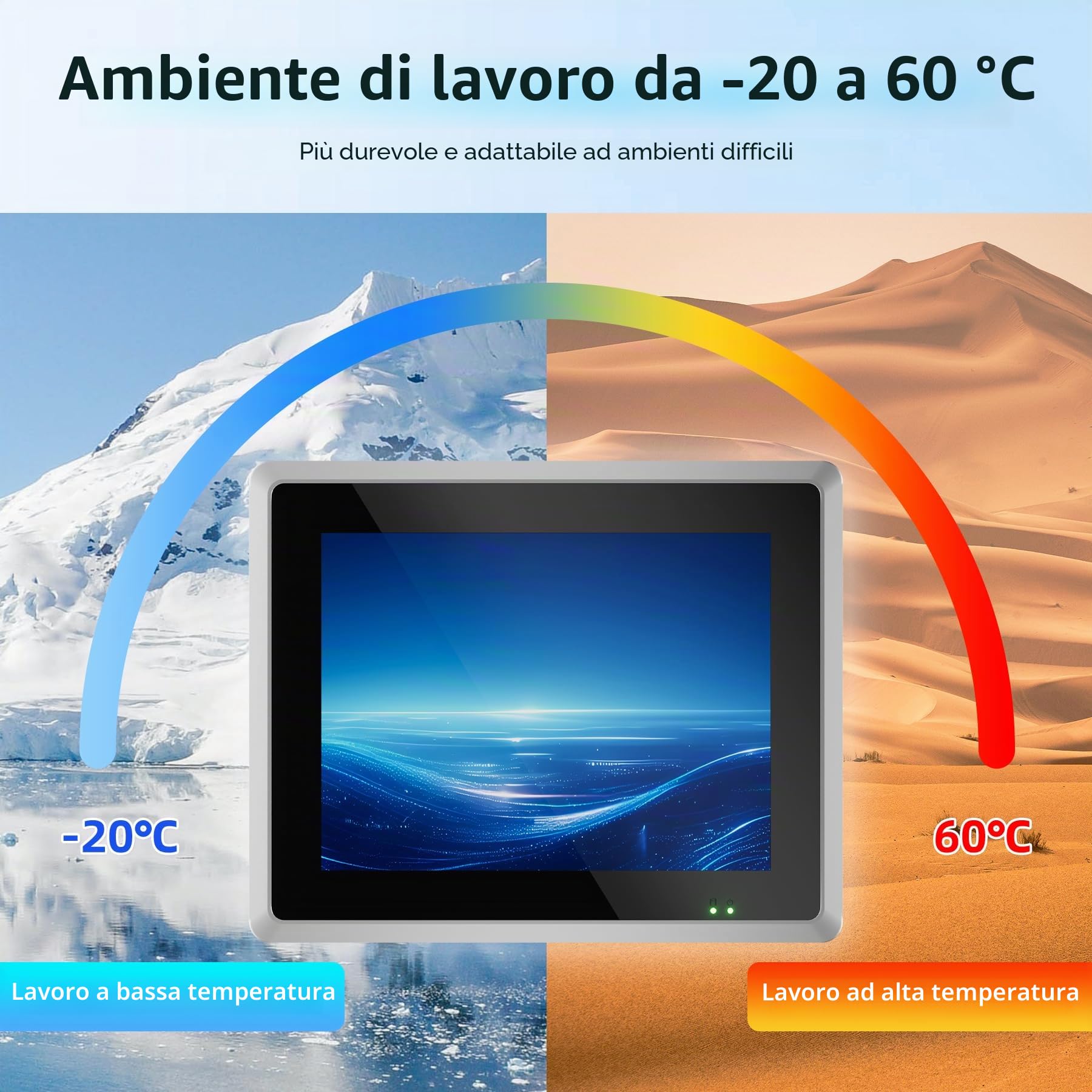 Panel PC Industriale 15 pollici, IP65 Fanless Touchscreen Computer