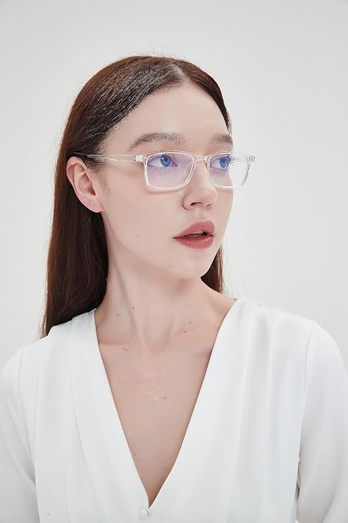 Nearsighted Glasses Blue Light Filter Short-sighted Eyeglasses Classic Distance Glasses for Women Men Clear -1.5x