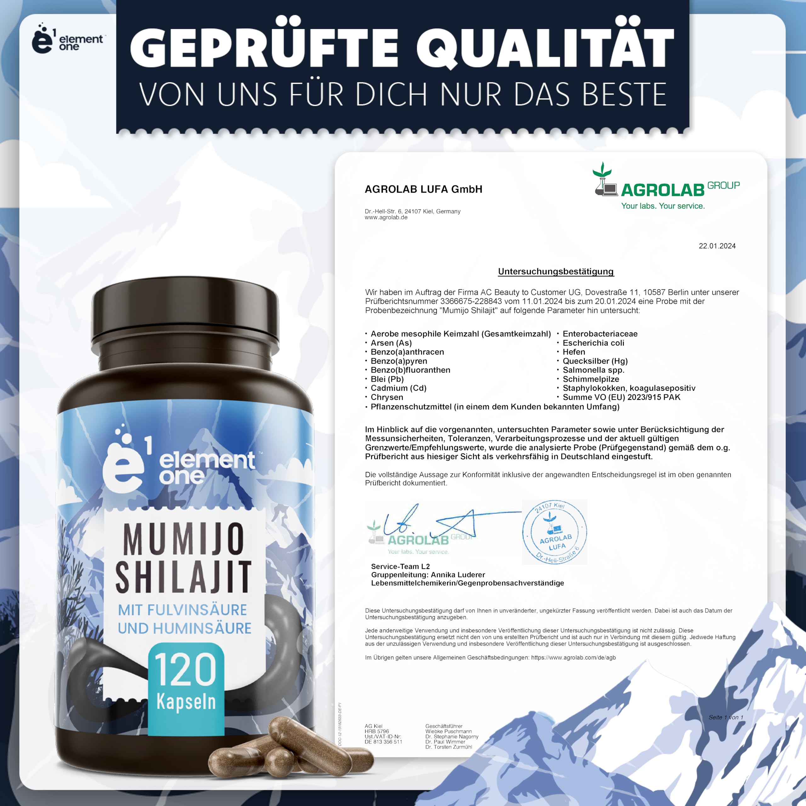 Shilajit Kapseln - 500mg pro Kapsel - 120 Hochdosierte Kapseln - Mumijo Shilajit Extrakt - natürlicher Mumijo Extrakt mit 10:1 Konzentration - reich an Mineralien mit Fulvinsäure+Huminsäure