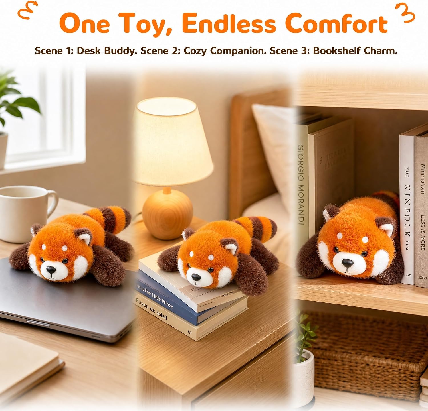 Cute Round Eyes Red Panda Stuffed Animal, Soft Plushies, Small Plush Toys, Ideal Gift for Kids Girls Boys Birthday