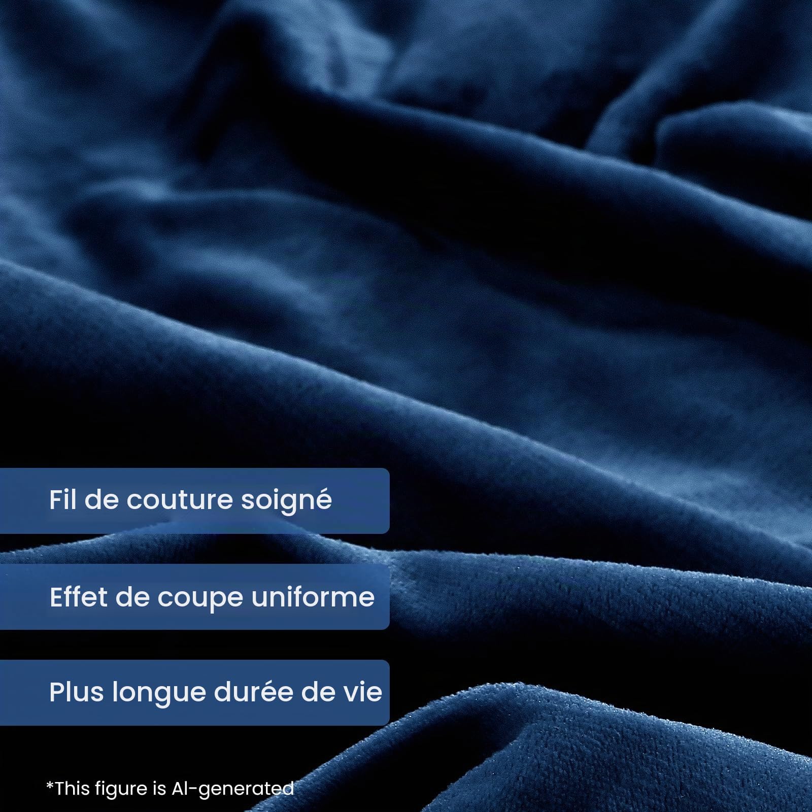 CURECURE Couverture Chauffante électrique en Flanelle Douce avec 4 Niveaux de Chauffage et 10 Heures d'arrêt Automatique, 130 x 180 cm, pour Bureau à Domicile, Interrupteur Amovible, Lavable - Bleu