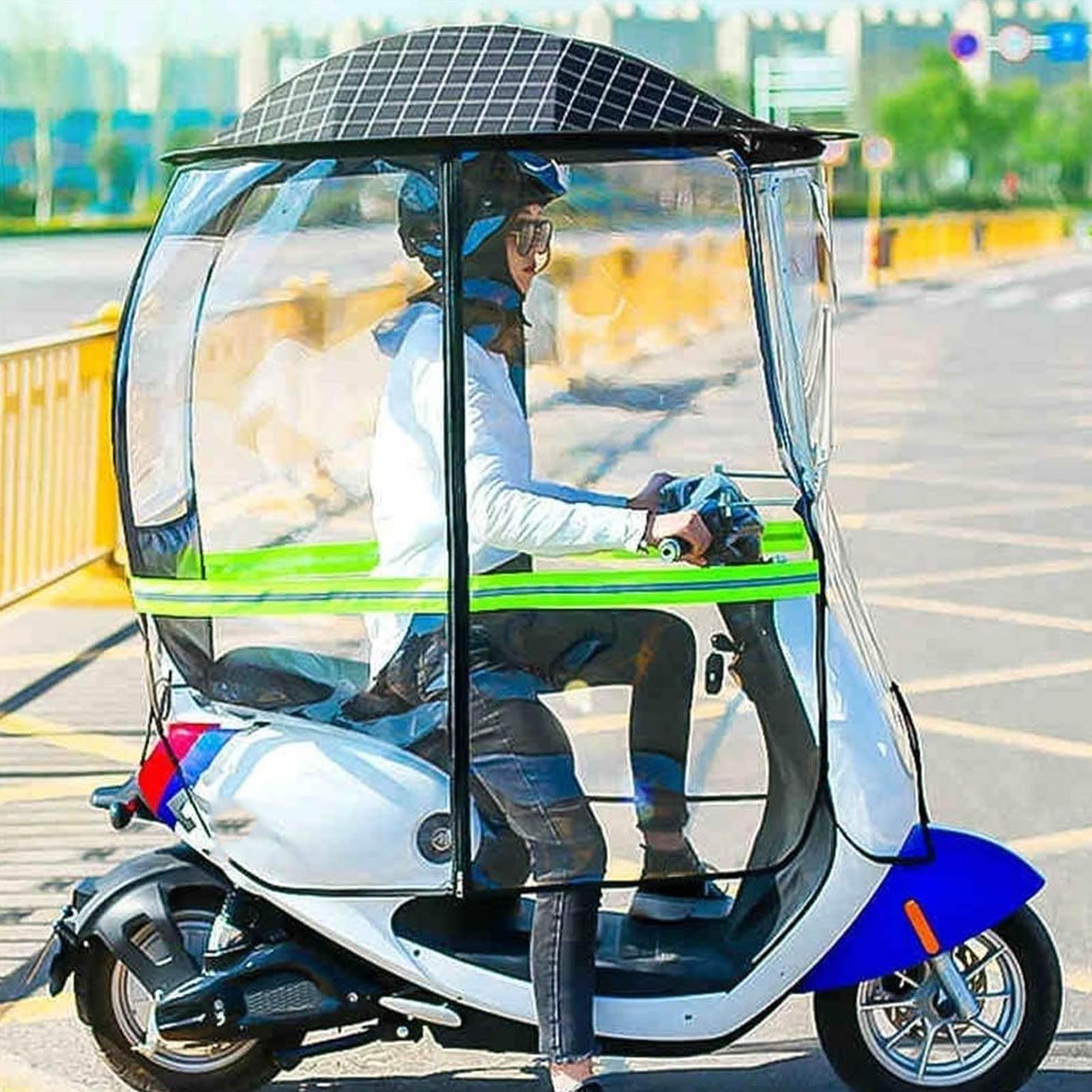 Copertura parasole per moto, impermeabile, antipioggia, per bicicletta, universale, pieghevole, per moto elettriche e veicoli a batteria