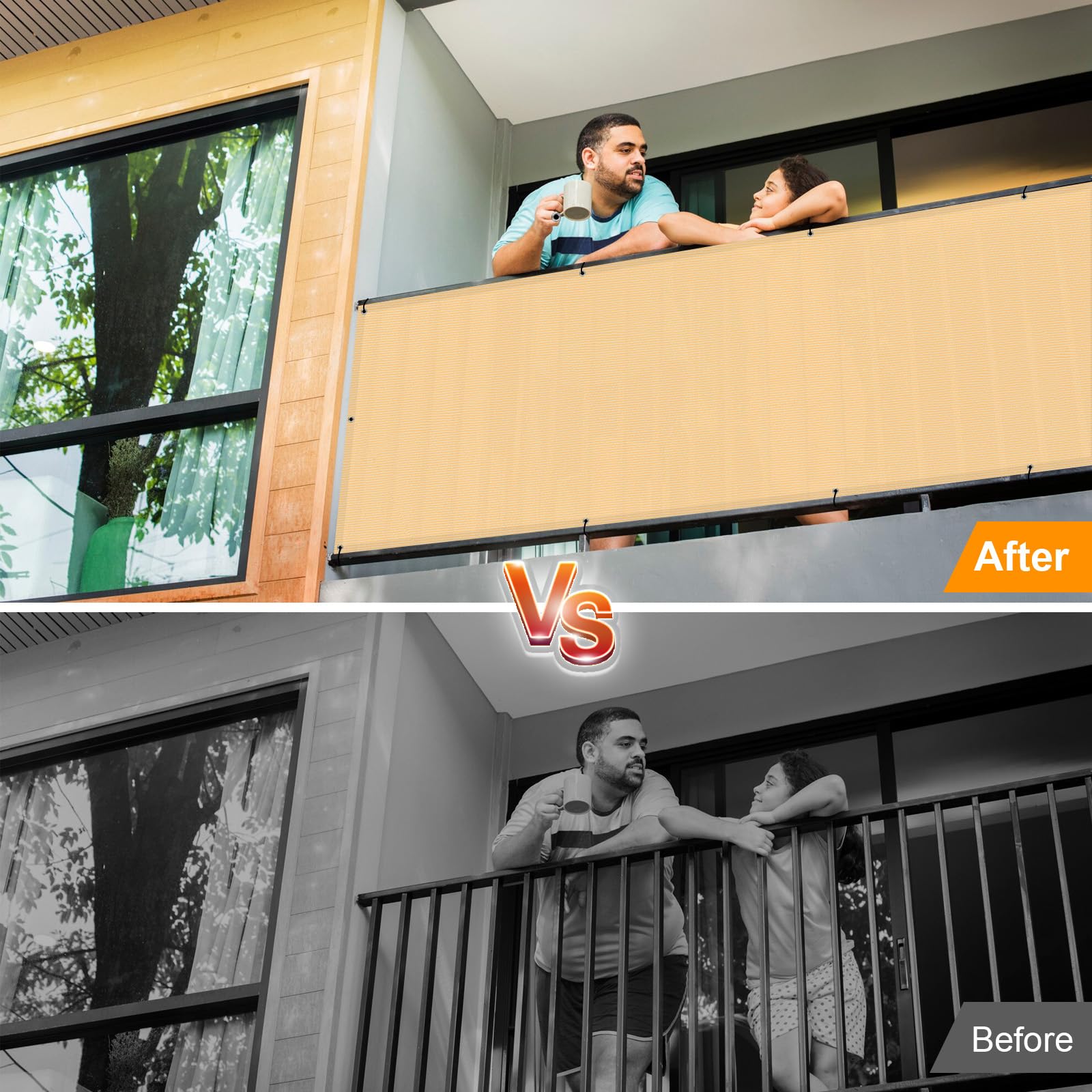 LOVE STORY Balcony Privacy Screen 90x500cm - Image 4