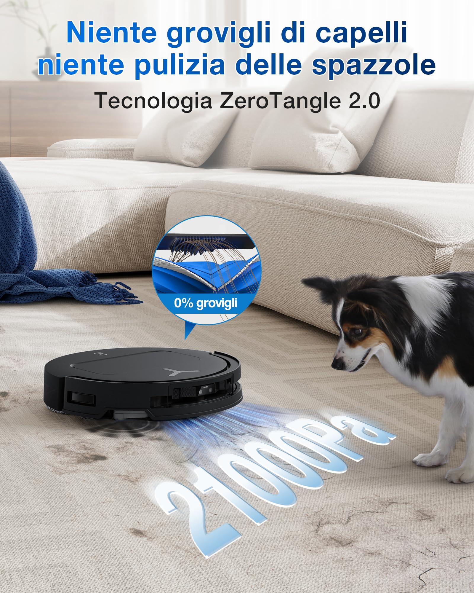 ECOVACS DEEBOT T50 PRO OMNI Gen2 Robot Aspirapolvere Lavapavimenti, (Migliorato da T30 PRO), 21000 Pa, Spazzola Laterale Estensibile e Lavapavimenti, Aggiunta Automatica Soluzione Detergente, Nero