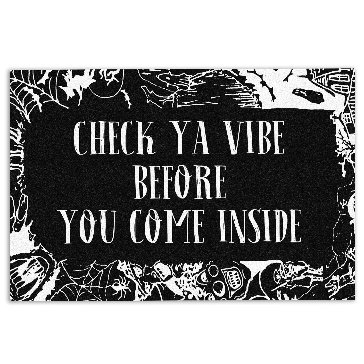 Wicca Door Mat Wicca Witch Magical Pagan Check Ya Vibe Before You Come Inside Welcome Non-Slip Mats Funny Doormat Bathroom Kitchen Front Porch Rugs Entrance 16 * 24in/40 * 60cm