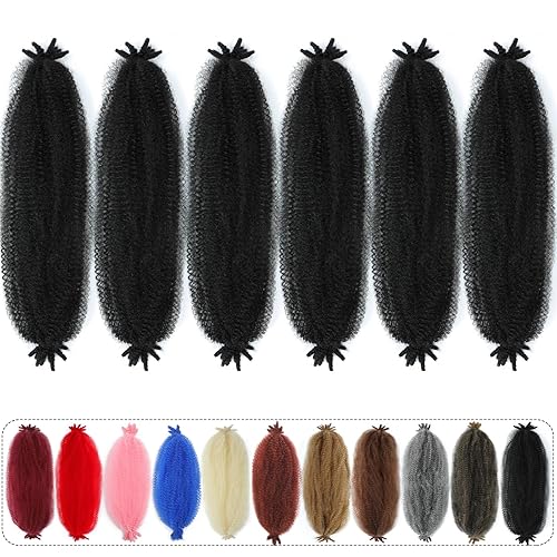 Miniatura 1 de Cabello afro trenzado elástico de 24 pulgadas, cabello negro Marley para rastas sintéticas, cabello rizado Marley Twist trenzado, cabello rojo