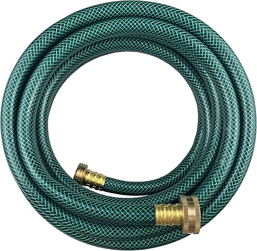 Manguera de jardín de PVC de 12 pulgada, color verde, resistente, con accesorios de latón macizo, sin fugas, flexible, para exteriores, césped,