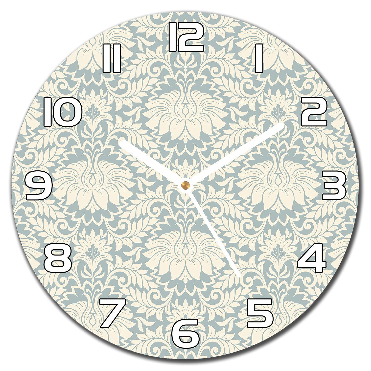 Horloge en verre Vintage Flowerlarge 30 cm pour salon moderne