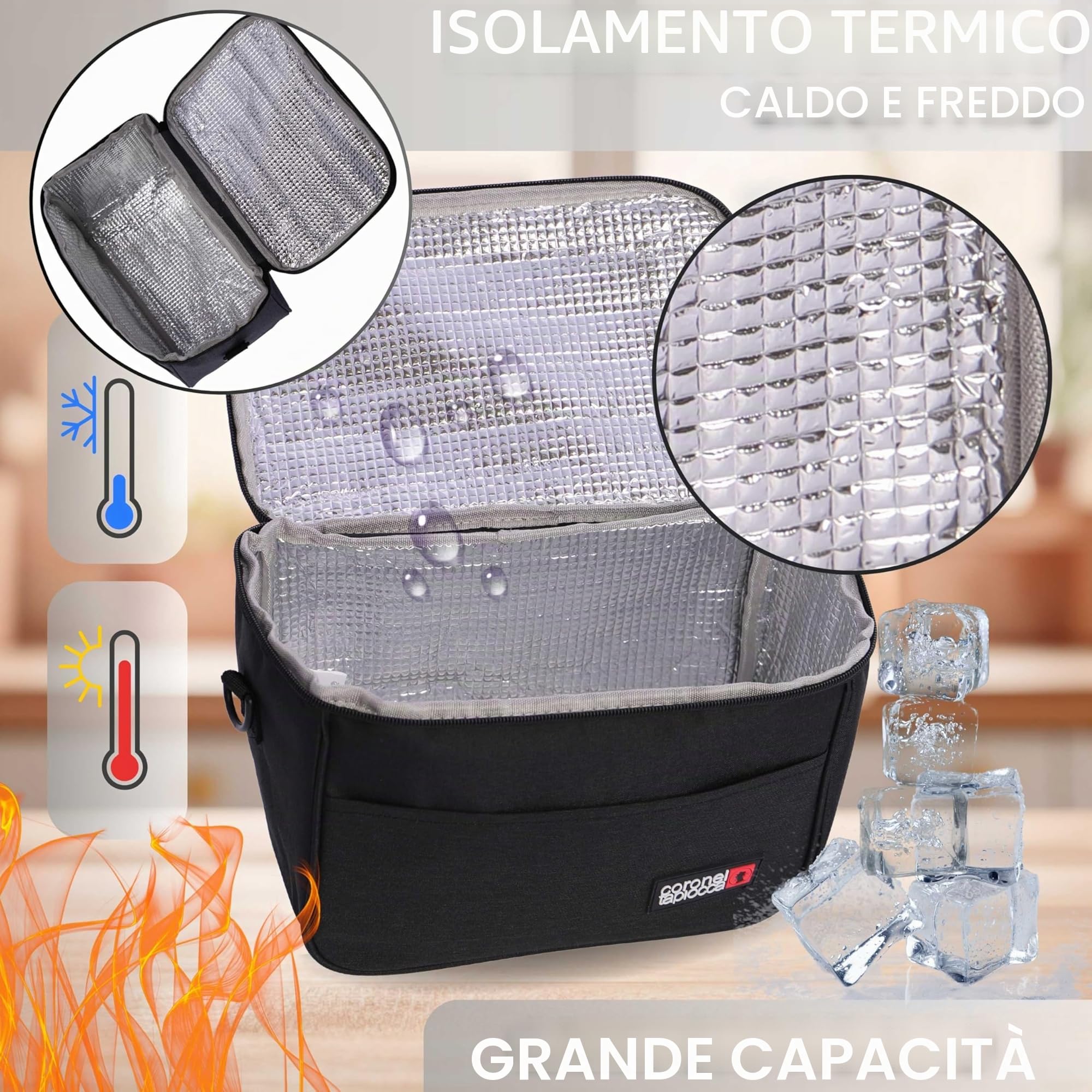 Coronel Lunch Bag Termica Piccola - Borsa Porta Pranzo per Ufficio Viaggio Picnic Scuola
