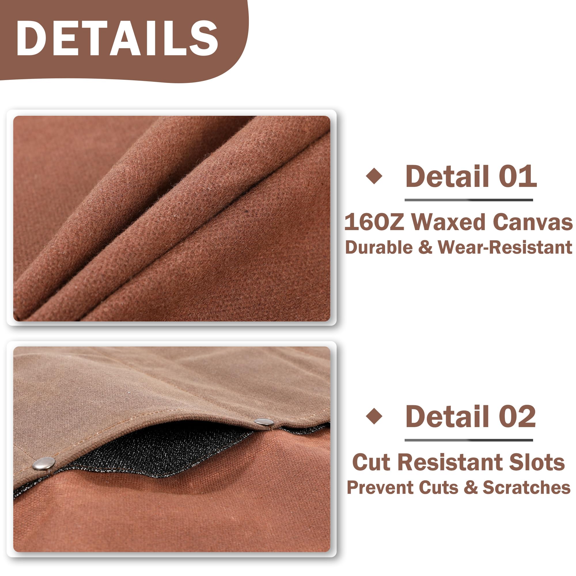 Kaaltisy Étui de Rangement Professionnel pour Couteaux de Chef - en Toile cirée - 4 Fentes - avec Corde à Cravate