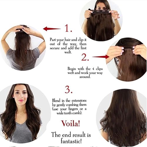 Miniatura 9 de S-noilite - Extensiones de pelo sintético para niñas y mujeres, 5 clips