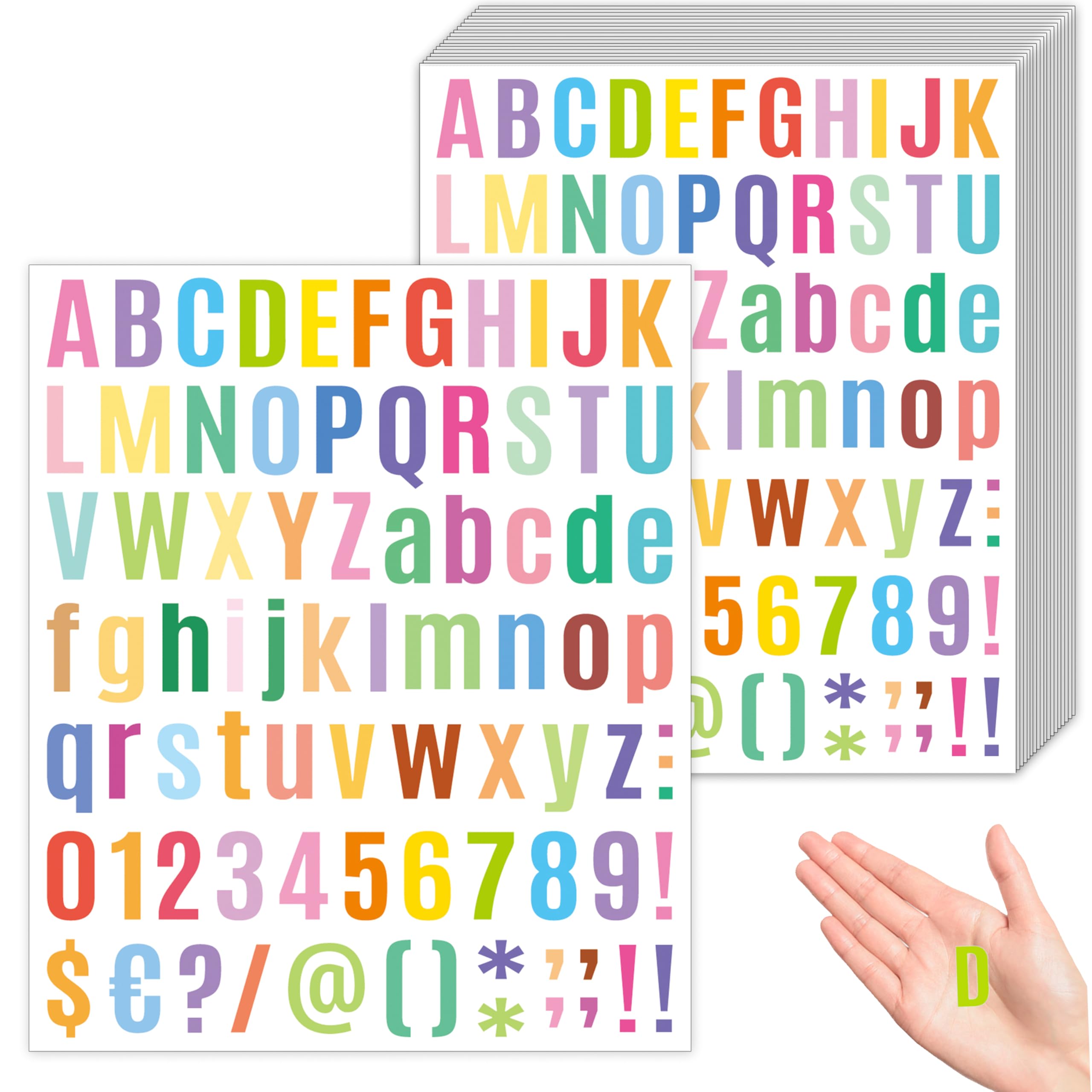 AVERZELLA 2200 PCS Small Letter Stickers Colorful 1 Inch - 26 Sheets Vinyl Alphabet Stickers, Multi Colors, Waterproof, Peel & Stick Decals for