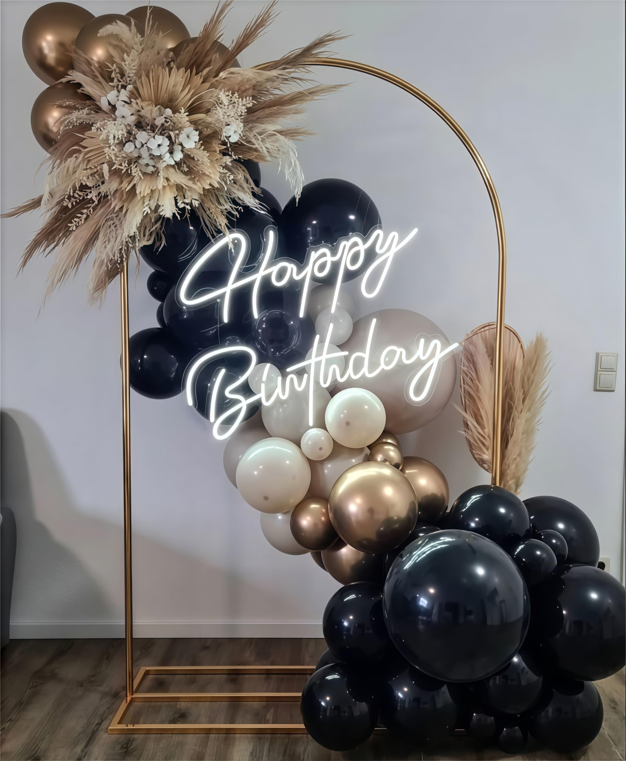 Schwarz-Weiß-Gold-Luftballons, 35 cm, 35 Stück, Schwarz und Weiß, Luftballons mit metallisch-goldenem Konfetti-Ballons für Abschlussfeier, Neujahr, Hochzeit, Ruhestand, Brautparty, Babyparty