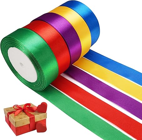 JOSPL Weihnachtsbänder 8 Rollen - Satin Geschenkbänder Basteln