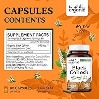Vista 3 de Wild & Organic Cápsulas de cohosh negro, 60 unidades, suplemento de apoyo a la salud de la mujer