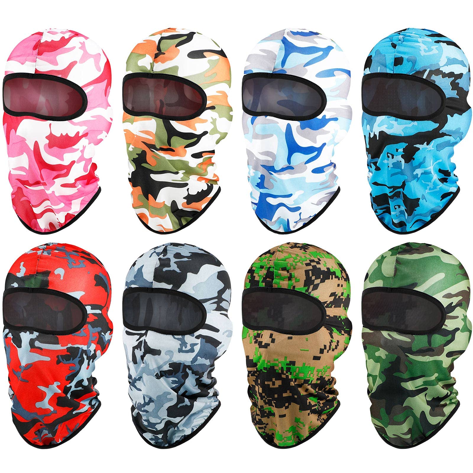 Geyoga8 Pcs Balaclava Ski Mask Sun Protection Windproof Balaclava UV Protection Summer Full Face Covering for Outdoor Sports
