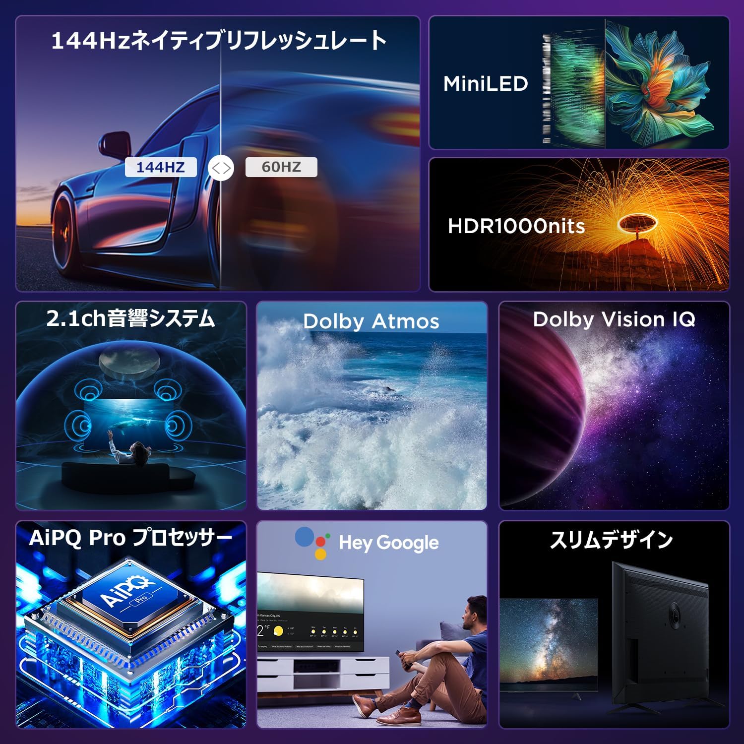 iFFALCON TV remote control with Google Assistant button