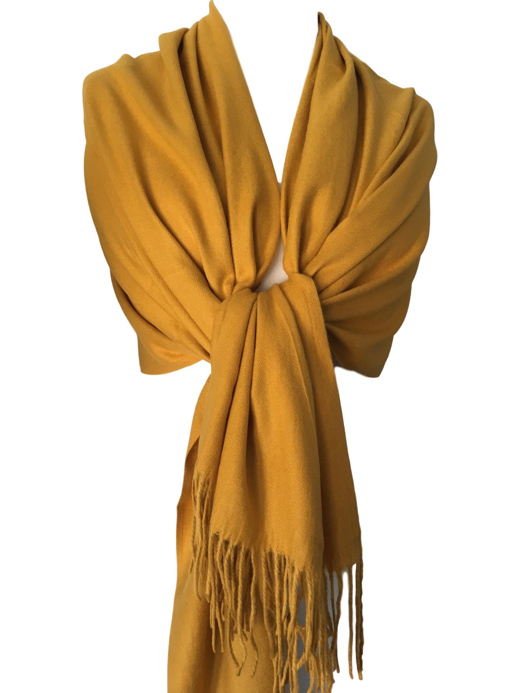 Purple Possum Women's Mustard, Yellow, Mustard Yellow, Dark Yellow Purple Possum® Mustard Yellow Pashmina Oversized Scarf Wedding Wrap, Large Prom Shawl