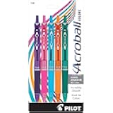 Acroball Colors Advanced Ink Refillable & Retractable Ball Point Pens, Medium Point, Black Ink, 5-Pack (31808)