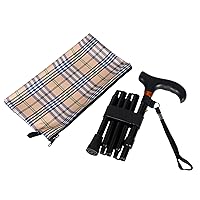 Vista 1 de HARVY Mini bastón plegable – Bastón de viaje ajustable para hombres y mujeres, aluminio ligero con mango Derby de madera maciza, compacto y portátil