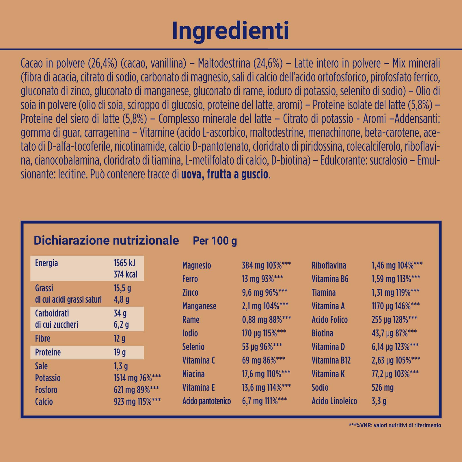 Enervit, Meal Shake Cacao Protein, Sostituto del Pasto, 1pasto=207 kcal, Bevanda Proteica, Gusto Cacao Intenso, 20% di Proteine, Per il Controllo del Peso, 1 Barattolo=12 Pasti