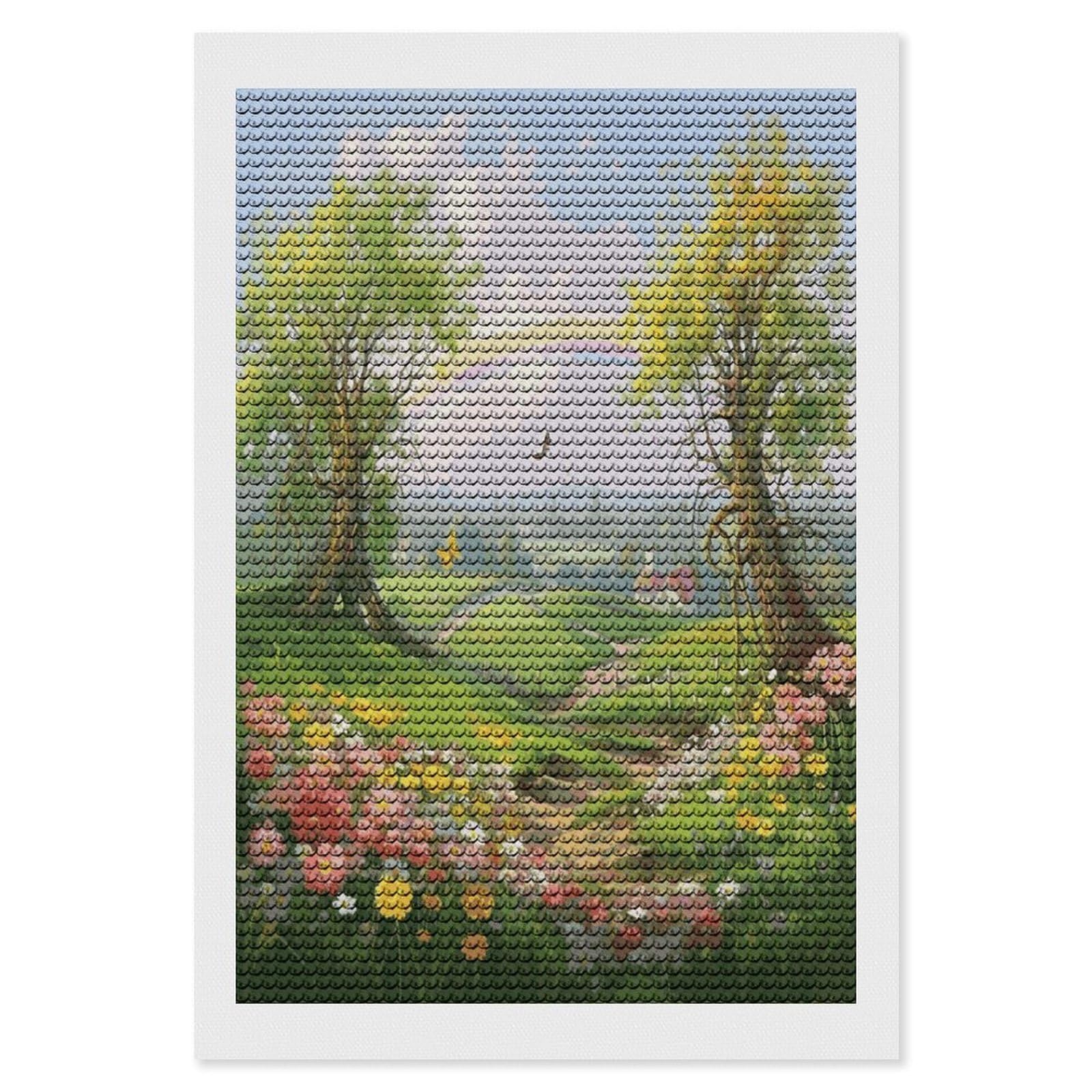 LDGSUPH Spring Landscape Diamond Painting Kits for Adults Paint with Diamond Pictures Art DIY Full Drill Diamond Dots Painting Personalized Diamond Photo for Home Wall Decor Gift 8"x12"
