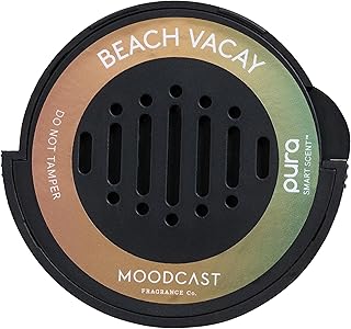 & Moodcast - Fragrance for Pura Car Diffuser - Clean & Safe Luxury Scent Refill - Long-Lasting Fragrance for 30 Days of Aroma - Spring & Summer Car Accessory - Beach Vacay