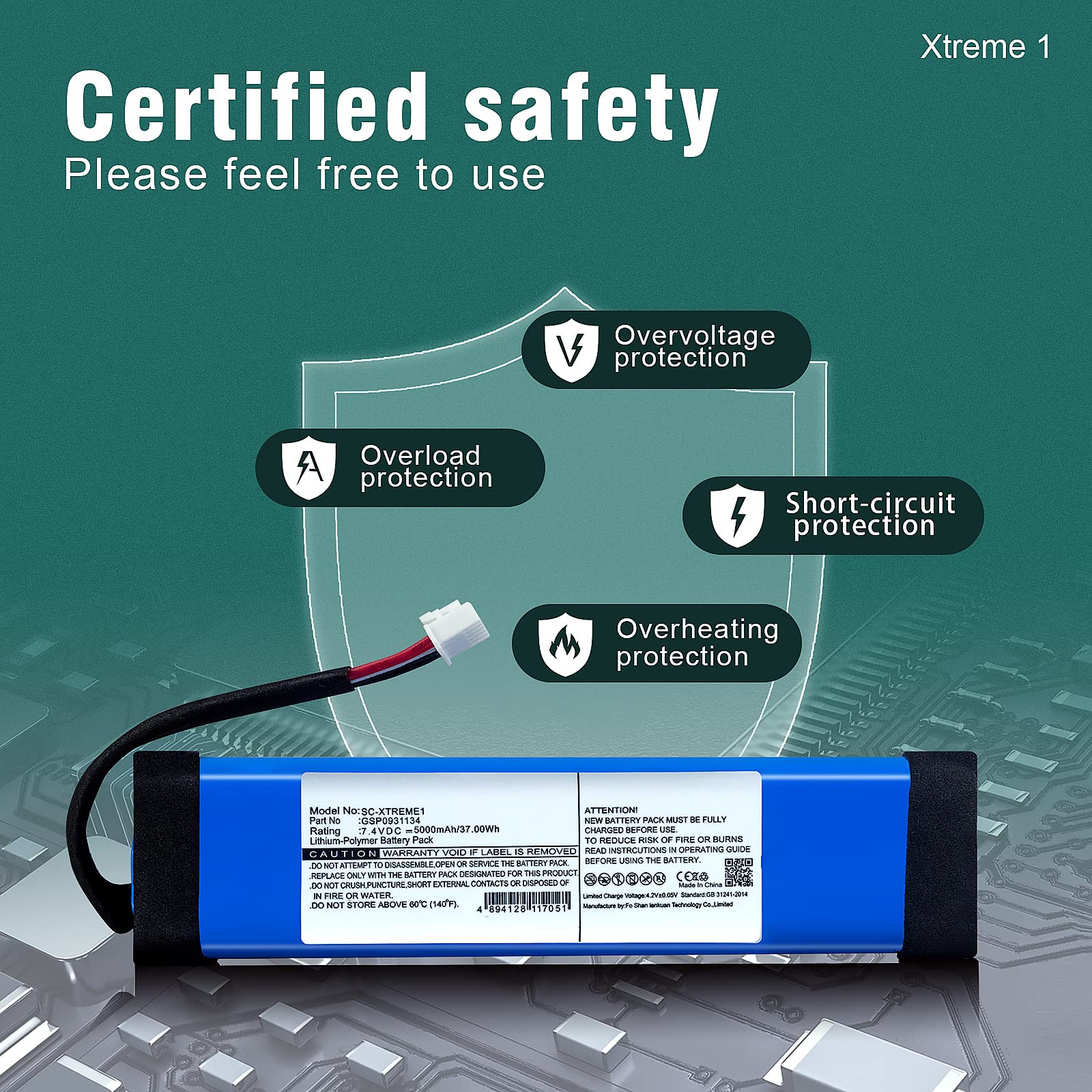 Amazon | XINGWEI 7.4V 5000mAh 交換バッテリー GSP0931134 対応機種