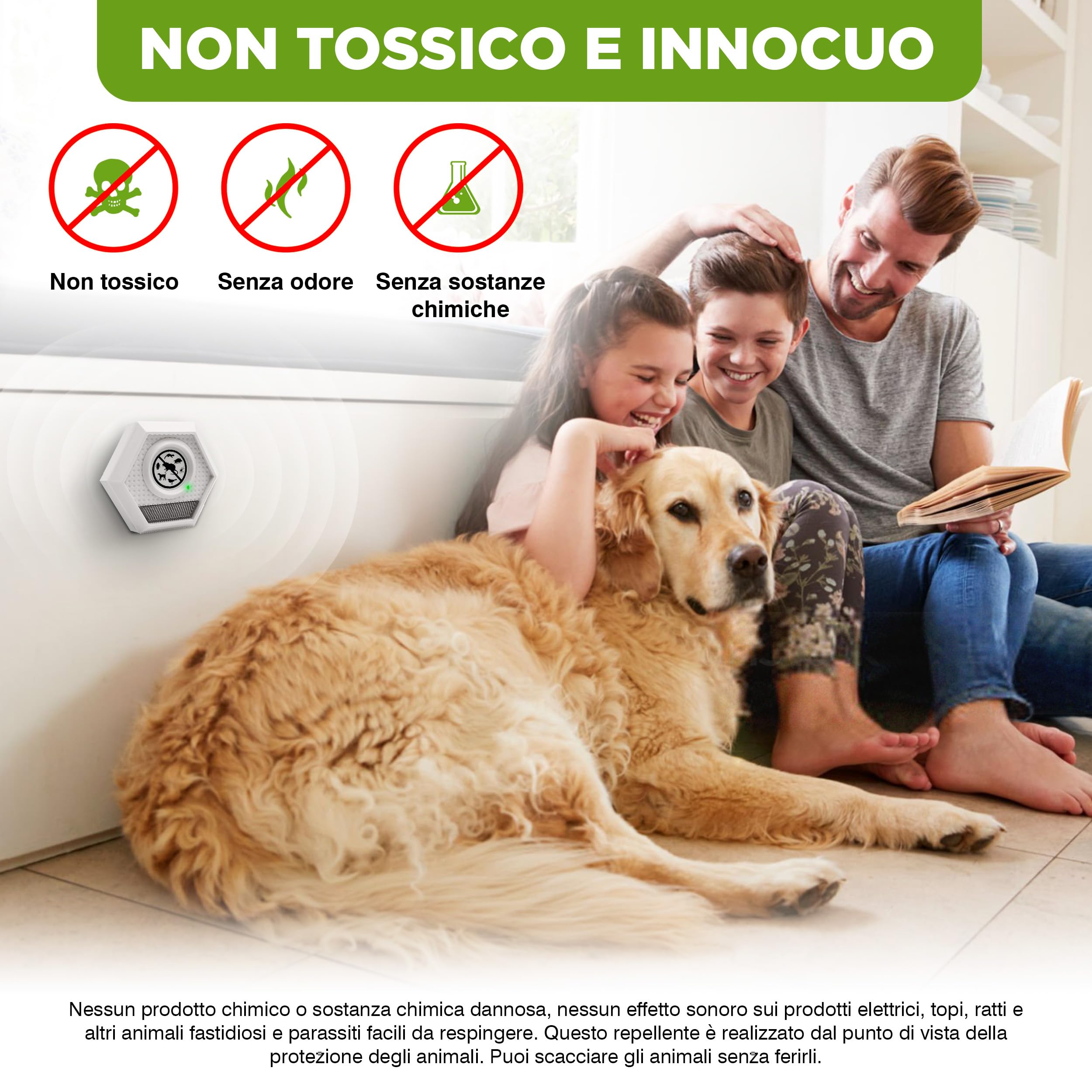 ISOTRONIC repellente topi ultrasuoni ratti dissuasore parassiti luce lampeggiante deterrente senza veleno trappola portata 100m² 1 unità efficace casa soffitta garage interno protezione difesa stop
