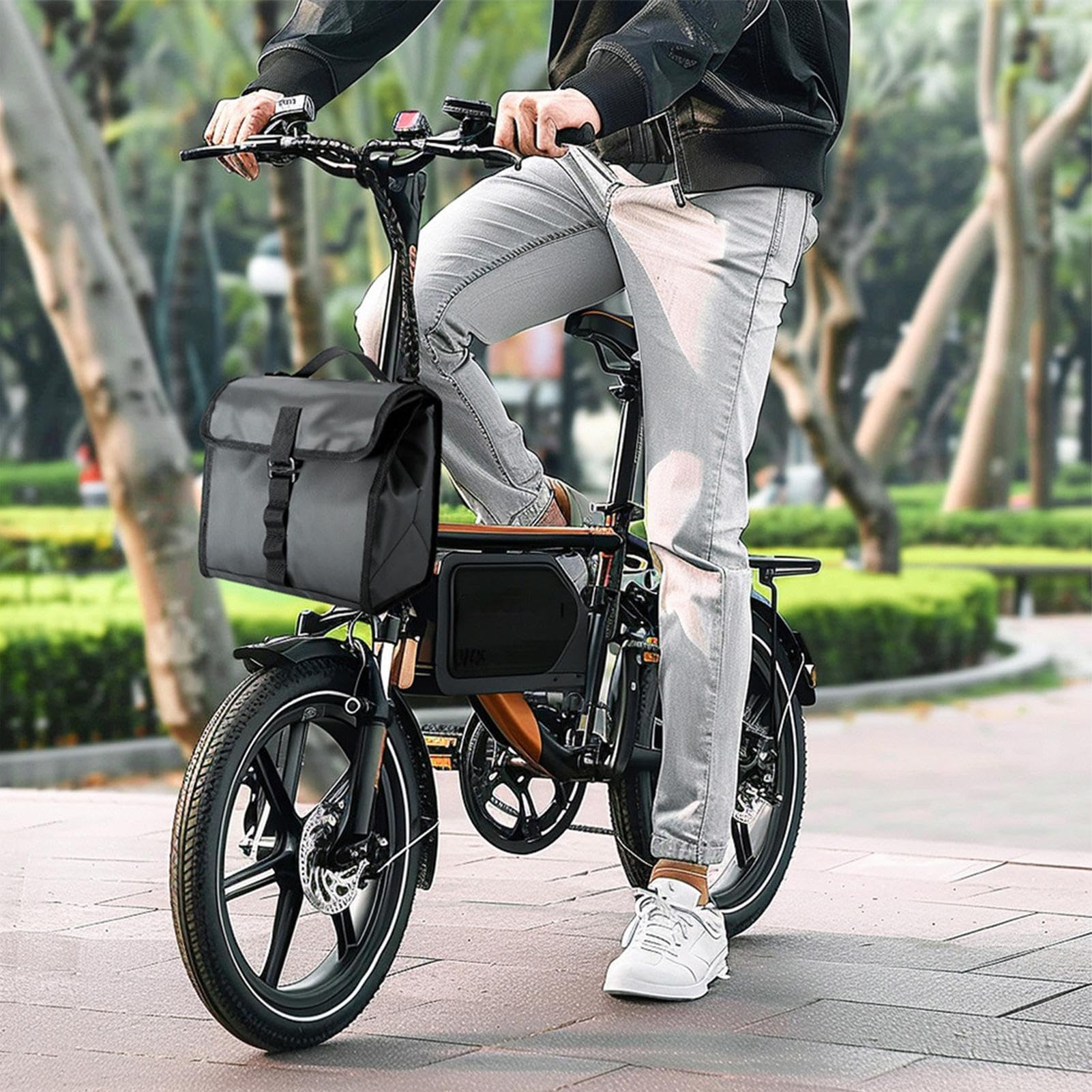 Borsa Manubrio Borsa Bici Pieghevole | 7L Organizzatore Impermeabile con Cintura a Spalla per Monopattino Elettrico, Spostamenti, Viaggi e Uscite