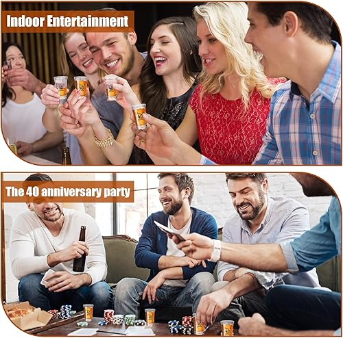 Miniatura 5 de Sliner Paquete de 48 vasos de chupito de cumpleaños a granel irrompibles de 1.4 onzas, saludos a 304050607080 años, base gruesa, mini vaso de