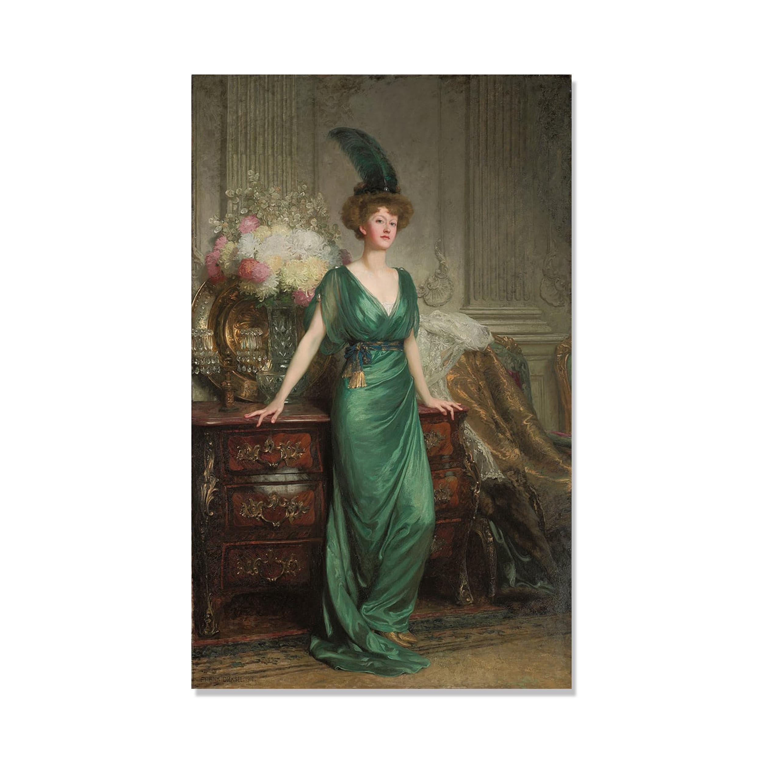 green emerald velvet dress Young Girl in Green by Tamara de Lempicka main image 1