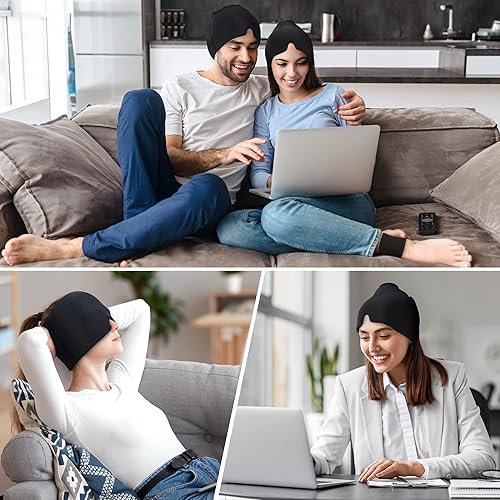 Miniatura 6 de Envoltura de cabeza de hielo para migraña, gorra de gel para aliviar el dolor de cabeza, para terapia de frío, para alivio de migraña, cómoda y