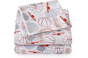 1500 Supreme Kids Bed Sheet Collection: Vibrant Basketball Bedding for Comfort and Fun
