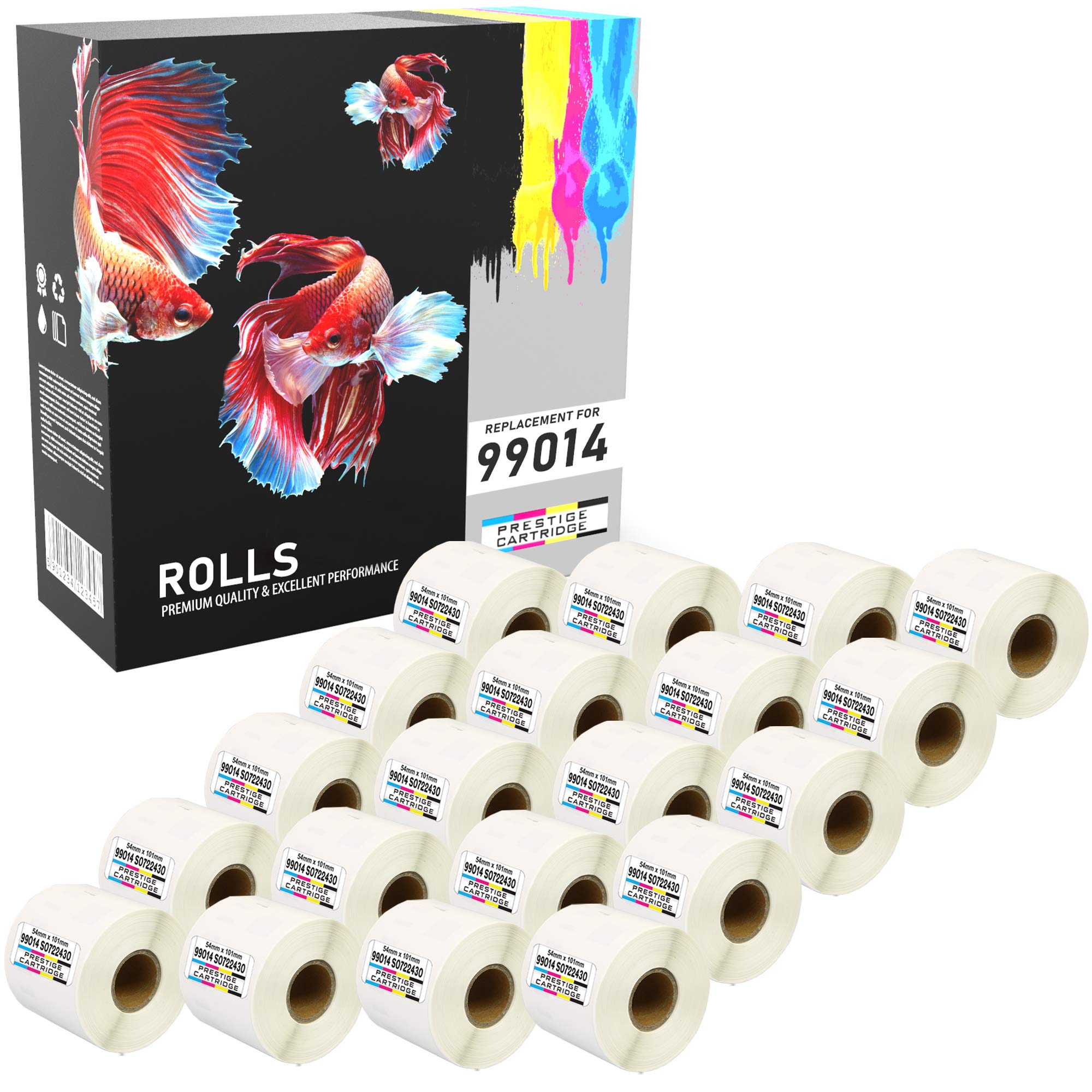 Prestige Cartridge 20x 99014 S0722430 54mm x 101mm Etichette per Spedizioni (220 Etichette/Rotolo) per Dymo LabelWriter 4XL, 310, 320, 330, 400, 450 Turbo/Twin Turbo/Duo & Seiko Smart Etichettatrici