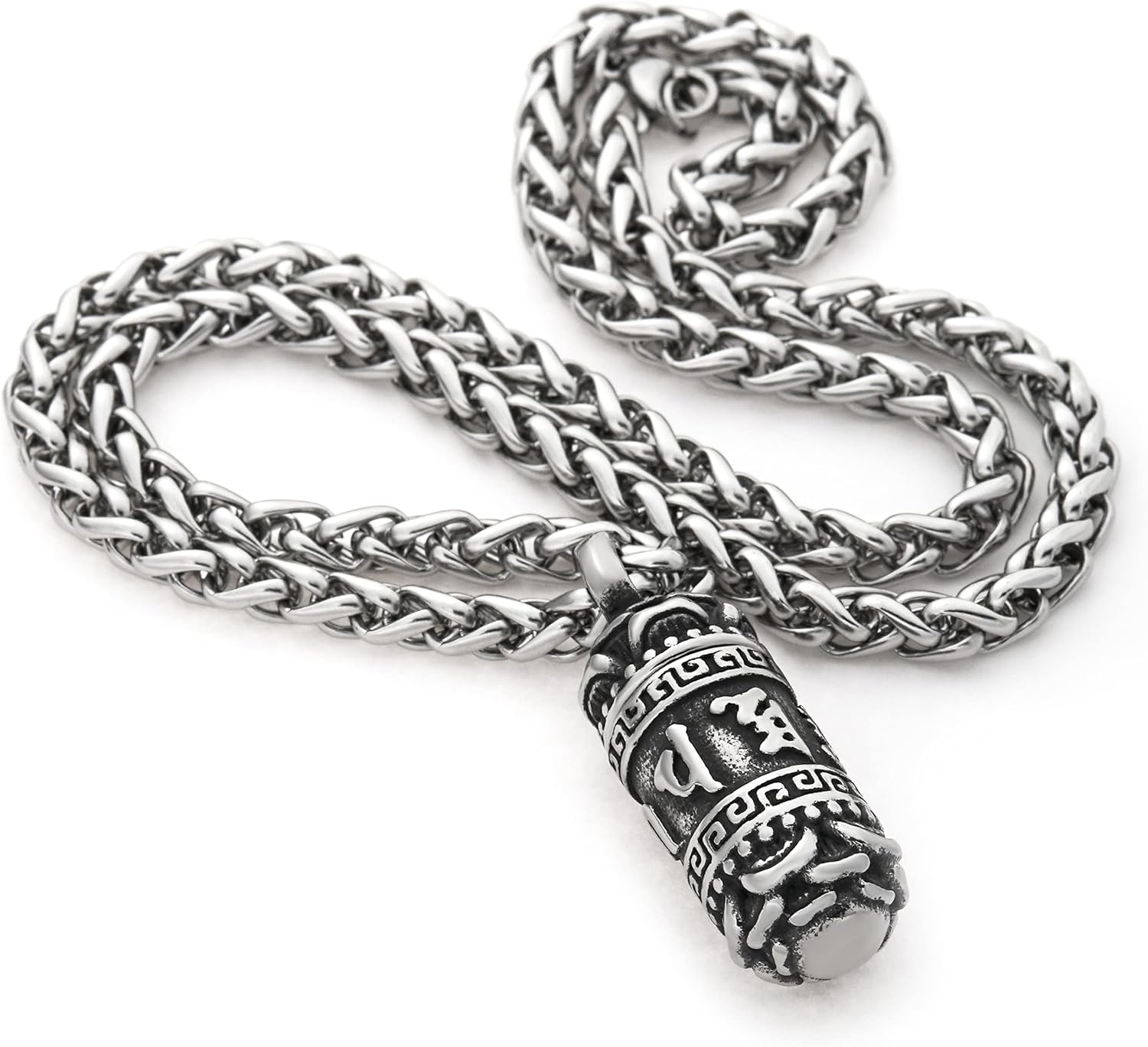 Tibetan Mantra Necklace Stainless Steel Keel Chain Meditation Healing Six Words Buddhist Jewelry Men Women - Image 4