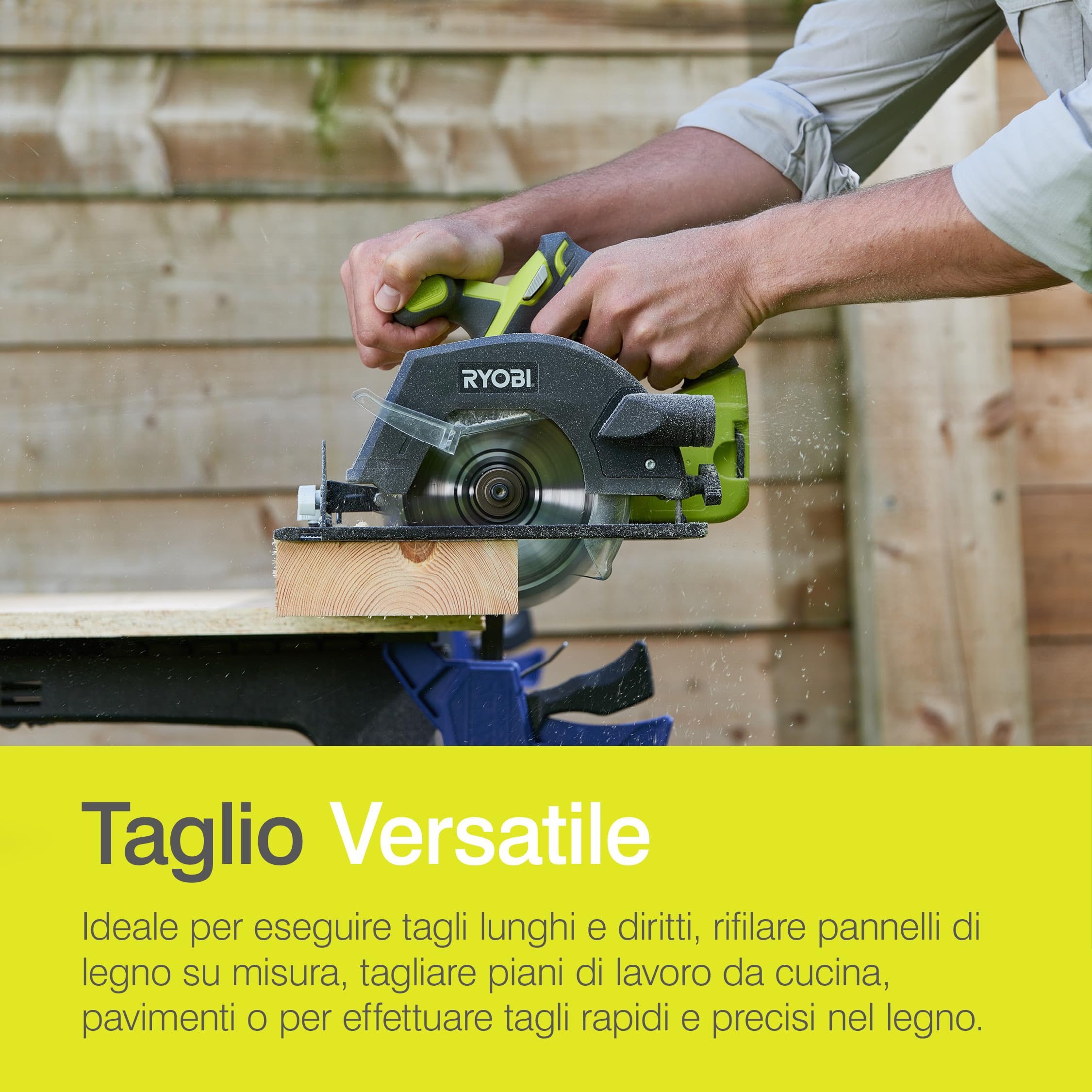 Ryobi R18CSP-0 Sega Circolare a Batteria 18V ONE+, Batteria Non Inclusa, Diametro Lama 150mm