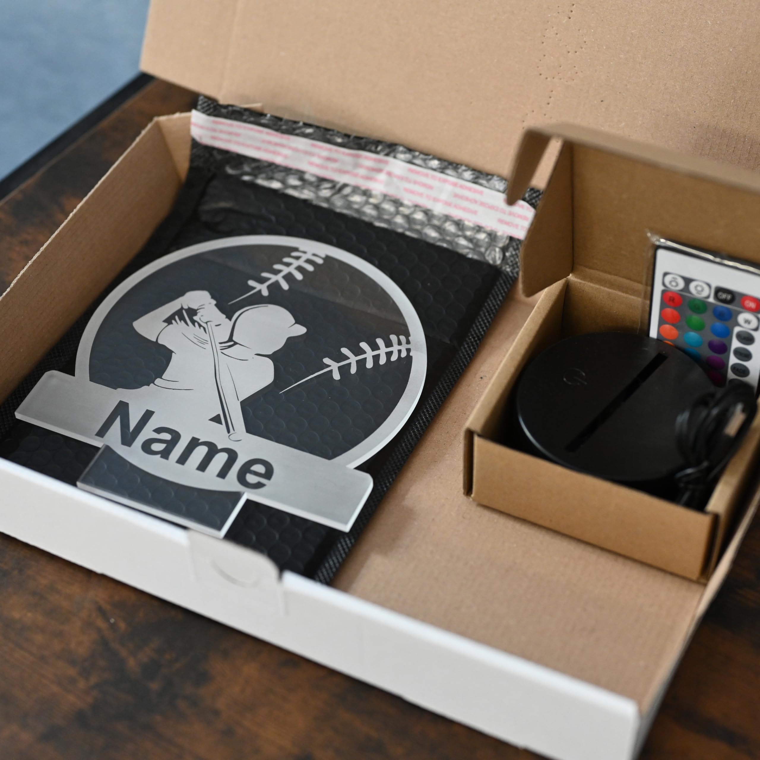 Lampe de baseball personnalisée - Cadeau pour joueurs et fans