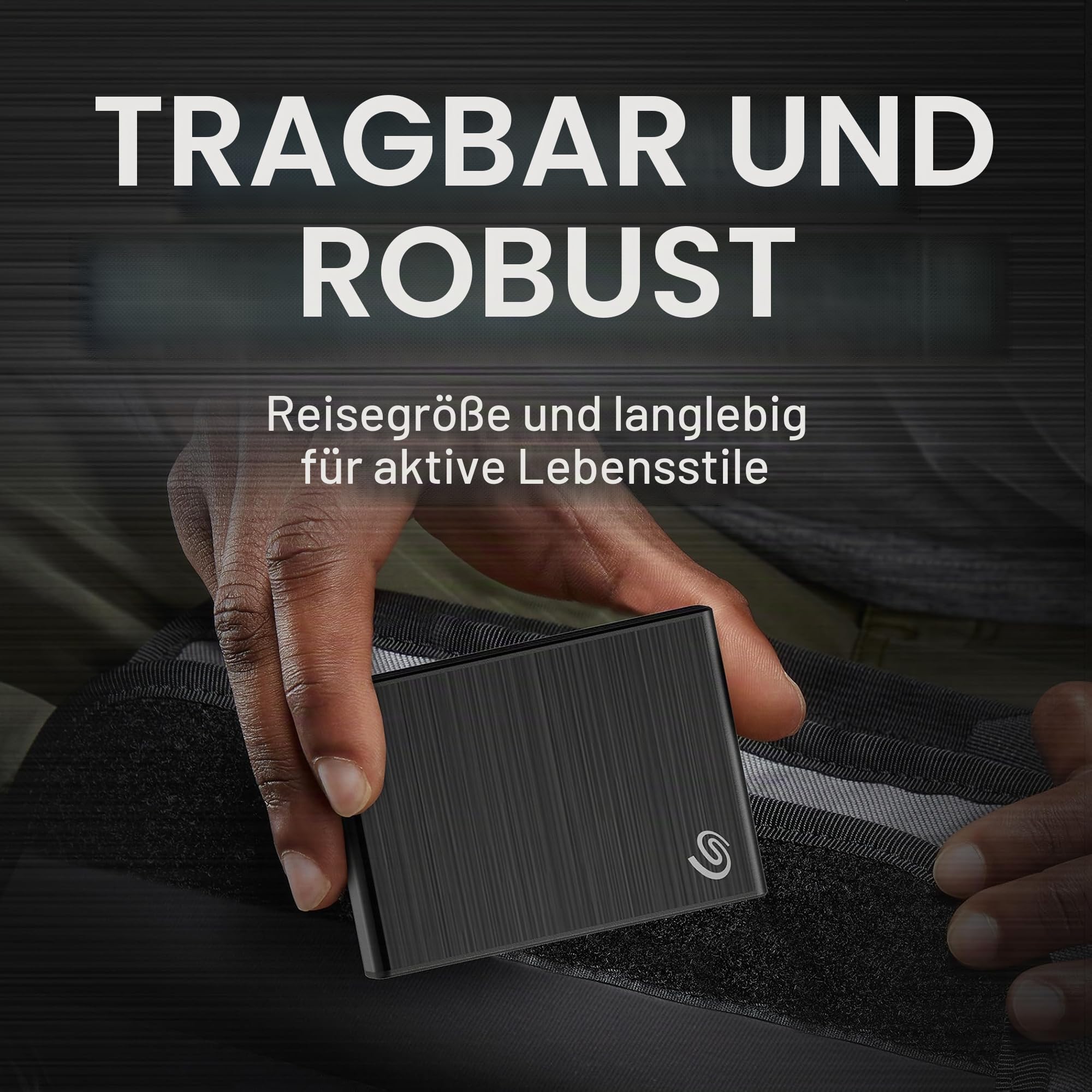 Seagate One Touch SSD 1TB, bis zu 1.030 MB/s, Android-App, Mylio Create 1 Jahr, Adobe Creative Cloud Foto-Abo 4 Monate, inkl. 3 Jahre Rescue Service, Schwarz, Modellnr. STKG1000400