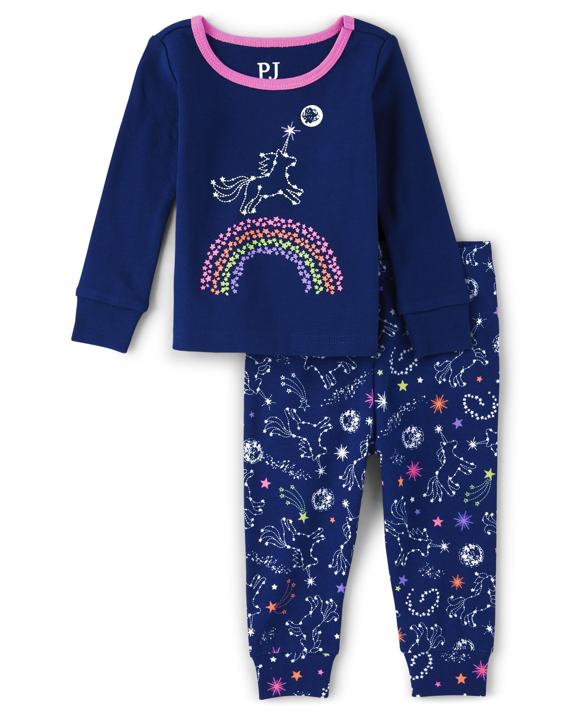 Size 10-12 The Children's Place Baby And Toddler Holiday 2 Piece Snug Fit Cotton Pajamas, Xmas 21, 0-3 Months Girls Pajamas