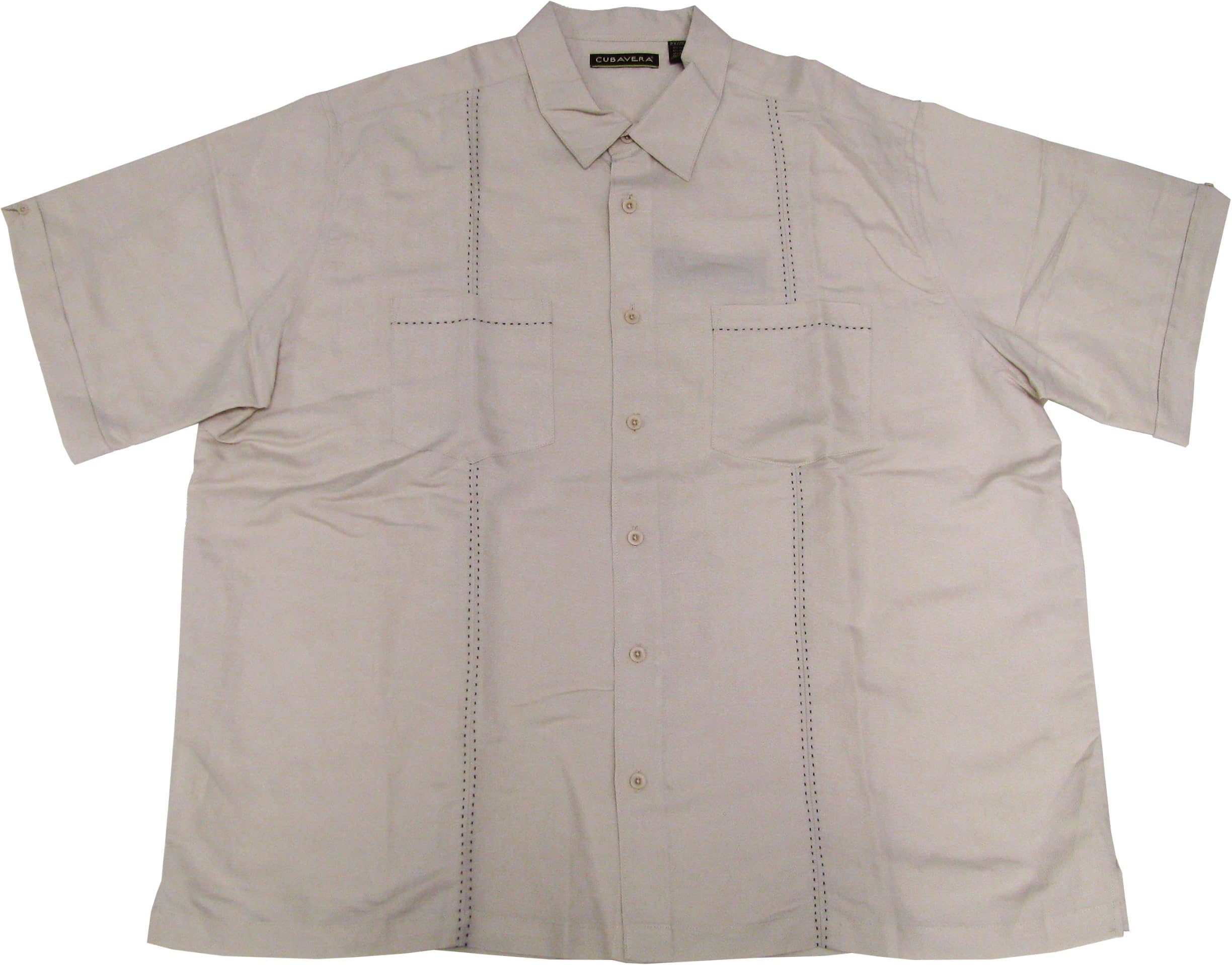 Cubavera Big 2X-4X Pickstitches Front Panel Rayon Blend Shirt