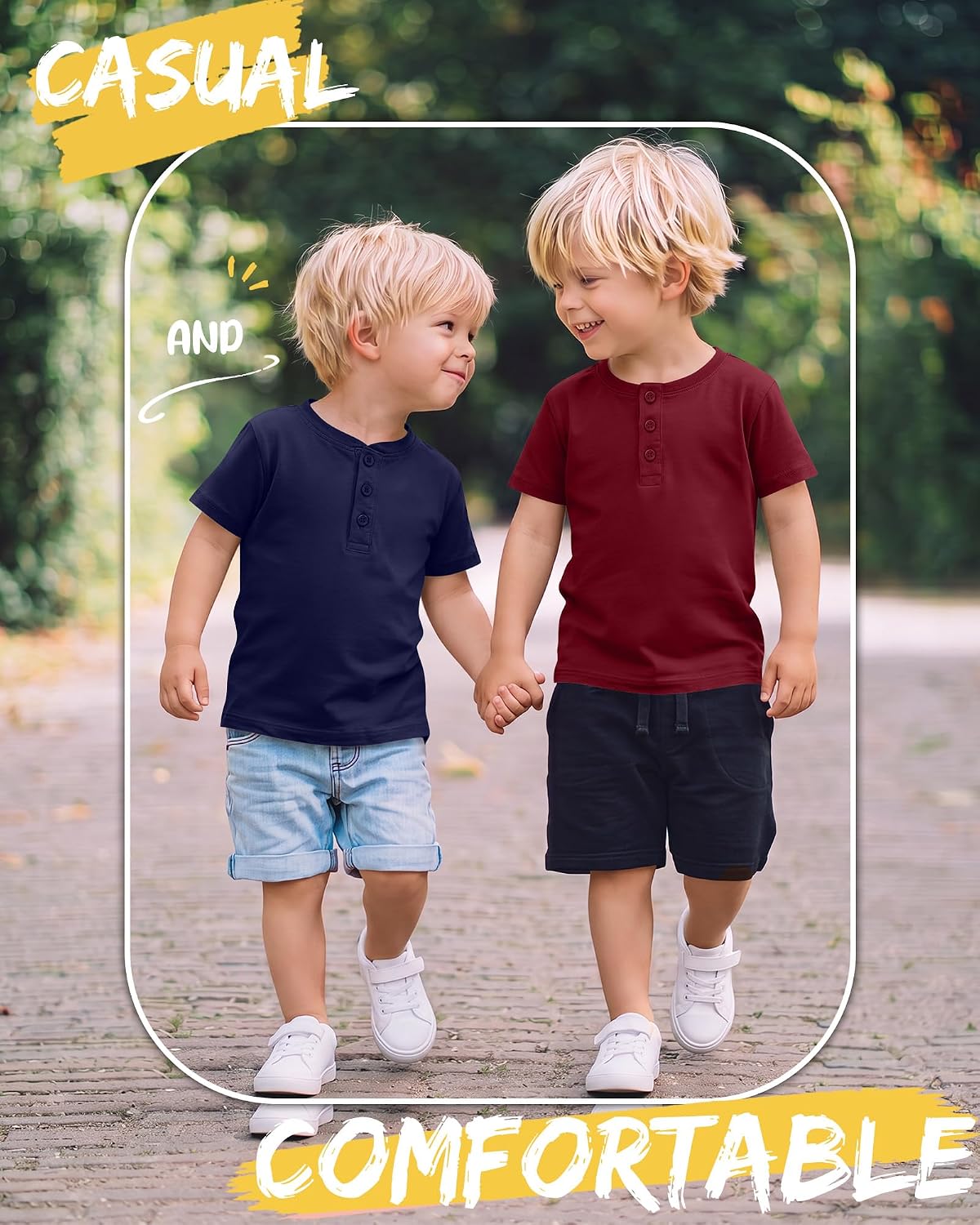 3 Pack Toddler Boys Henley Shirts Baby Short Sleeve