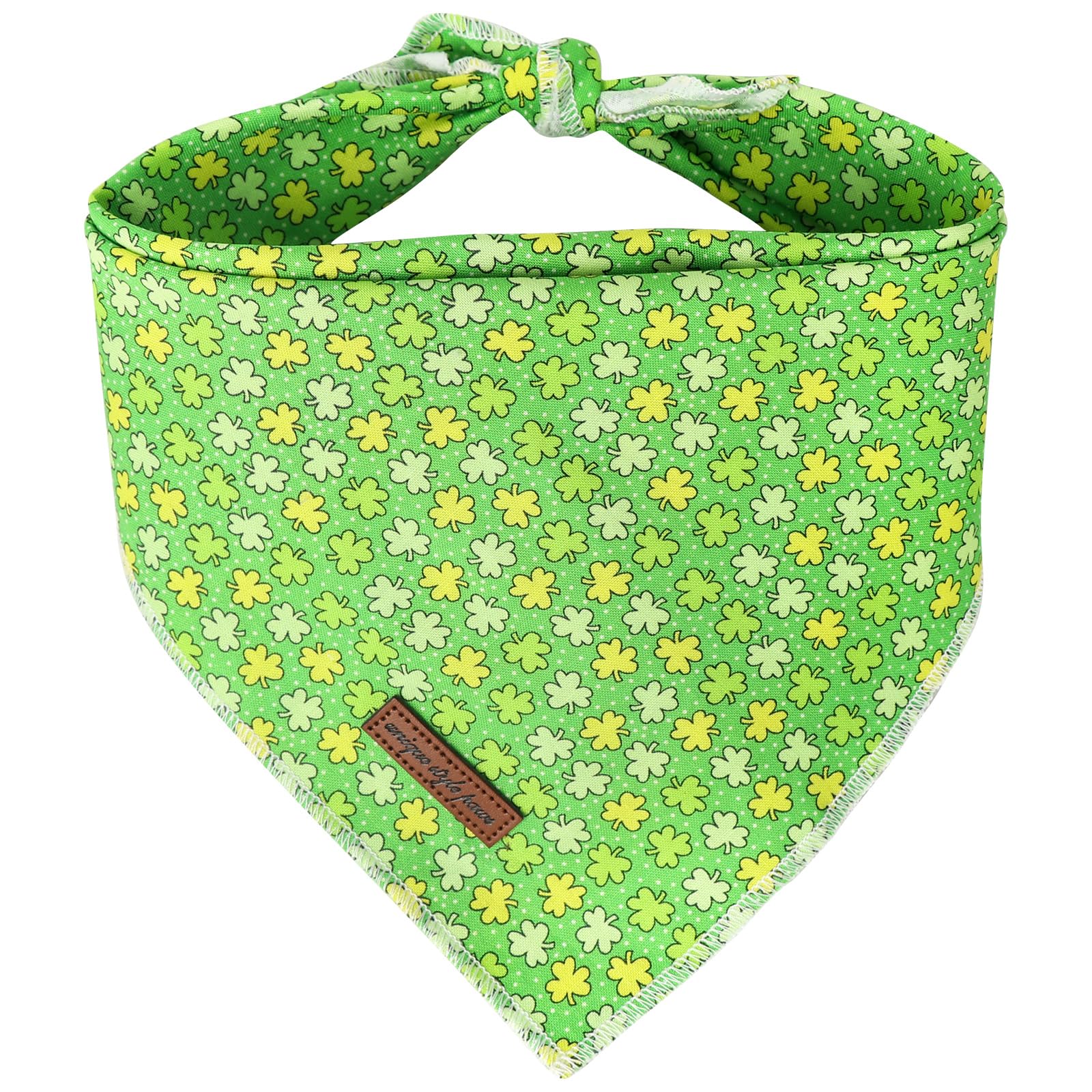 Unique style paws St. Patrick's Day Dog Bandana Clover Bandanas with Flower for Small Medium Large Boys Girls Dogs