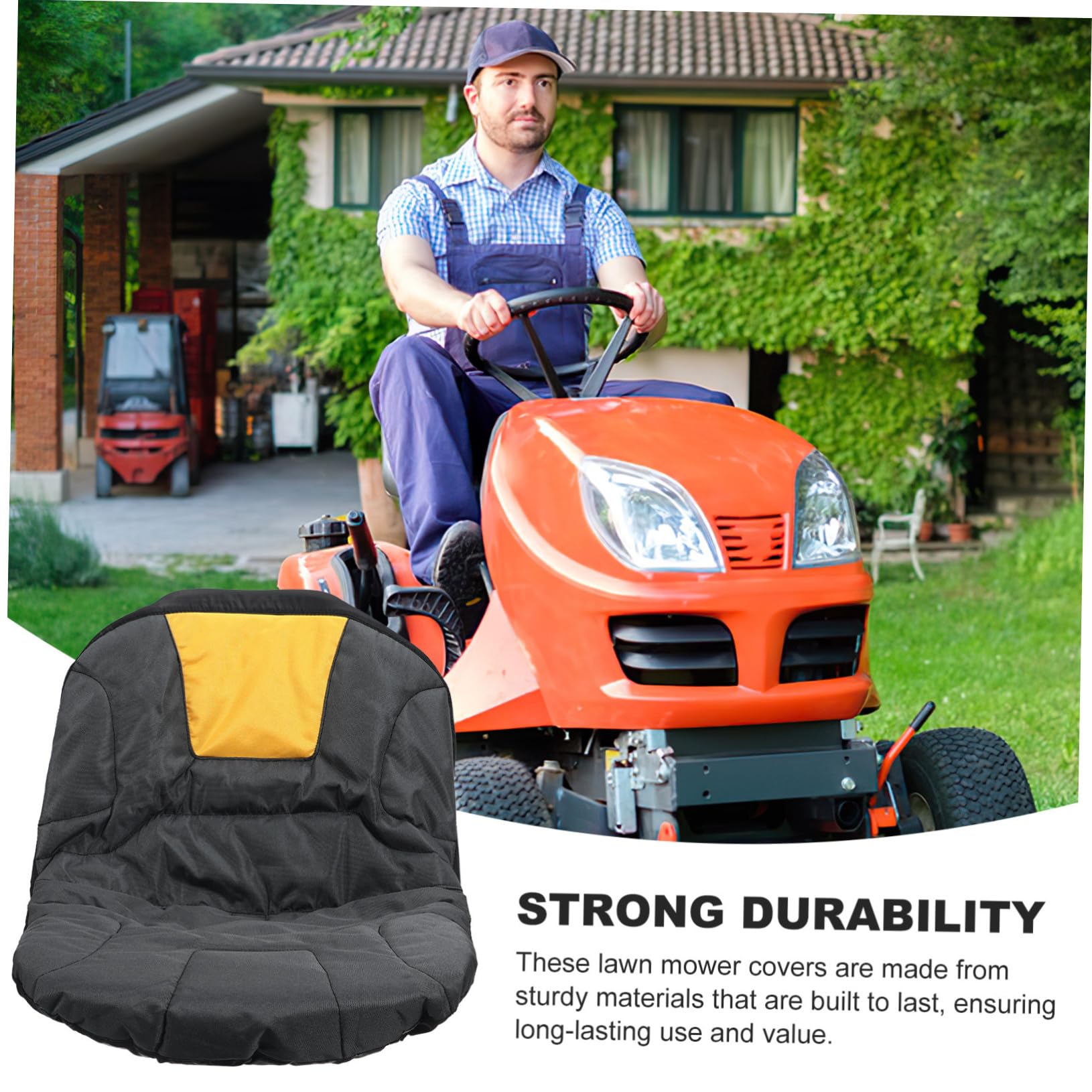 Funda Alta Durabilidad para Asiento de Cortacésped y Tractor de Tela Oxford Negra y Excelente Acabado , Protectores Ideales para Jardín y Exterior