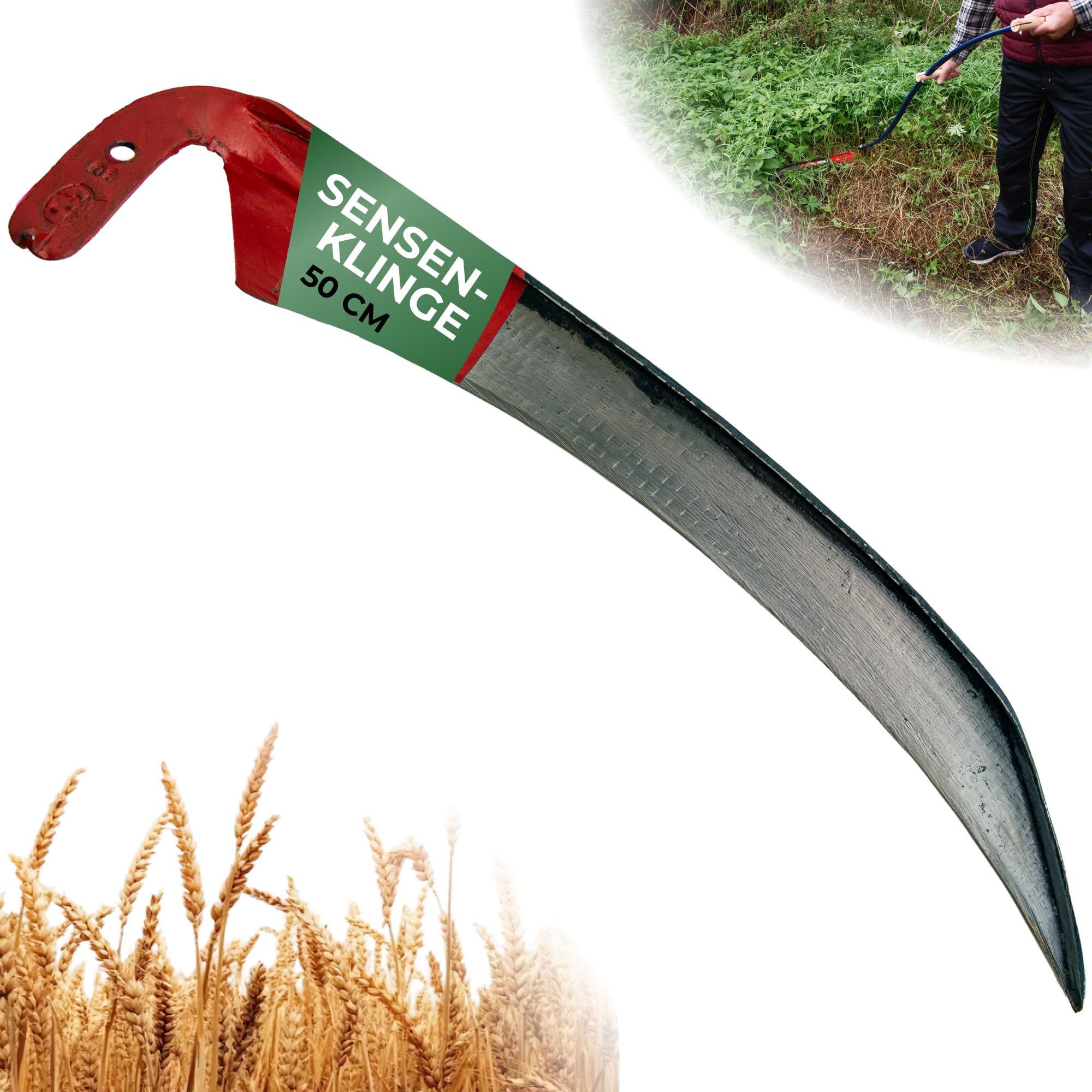 STREND PRO Sense 50 cm | Geschmiedetes Sensenblatt für Gras & Getreide | Scharf, langlebig & ideal für Wiesen, Feld & Garten