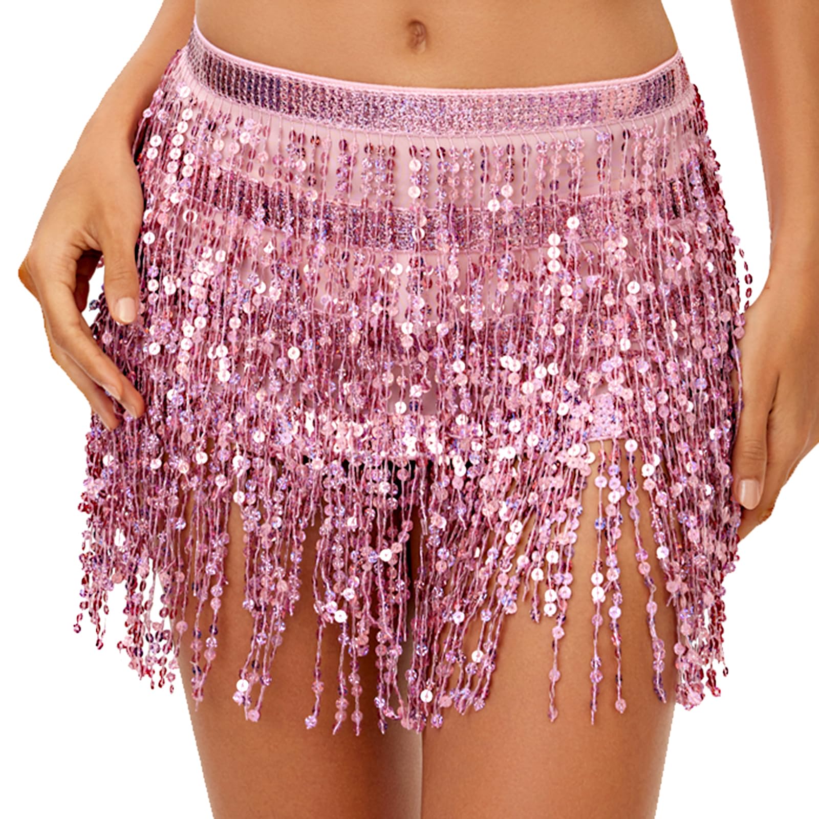 Ceinture Foulard Danse Du Ventre Femme - Paillettes Séquins - Jupe à Langer